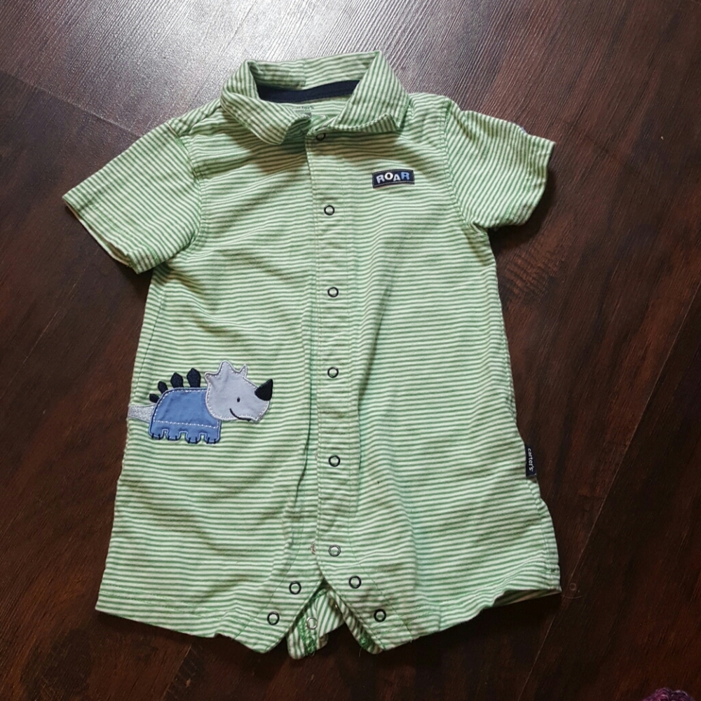 Green carter's Boys one piece shorts